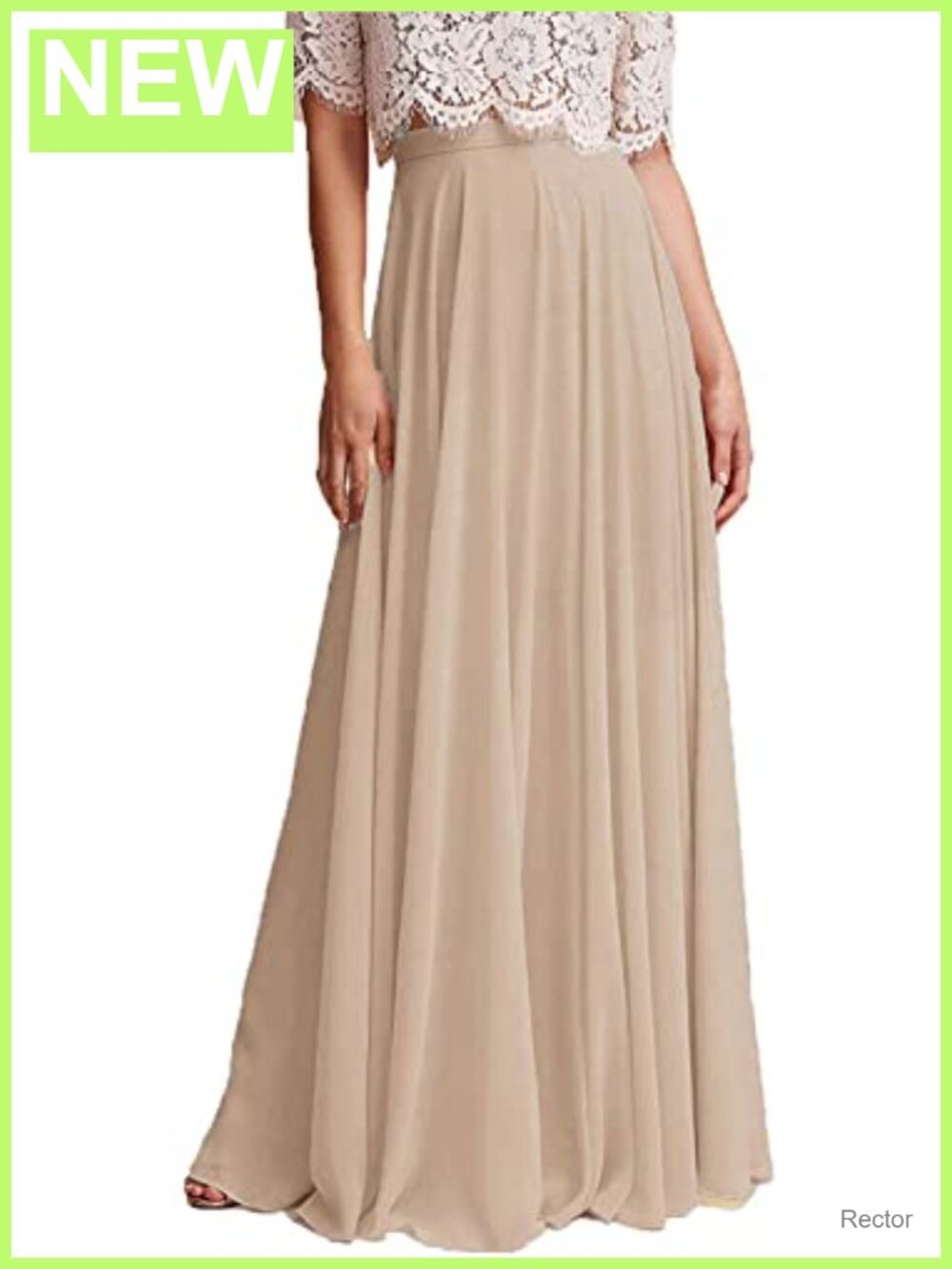 Chiffon Maxi Skirt Floor Length High Waist Elastic Bridesmaid Skirt